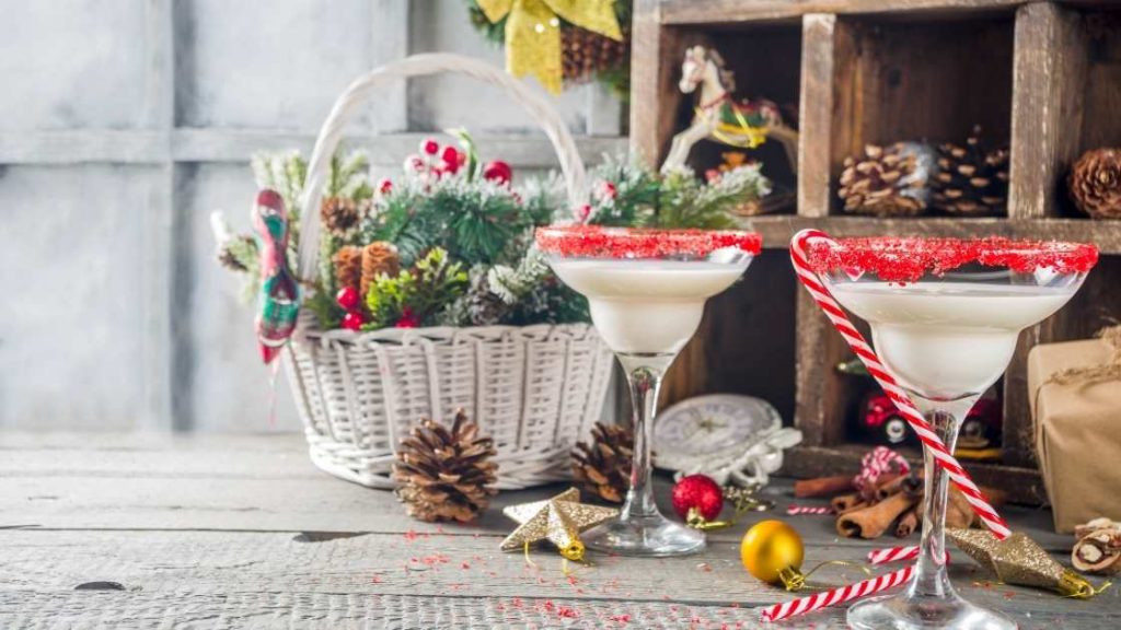 christmas holiday winter cocktail decor candy cane martini