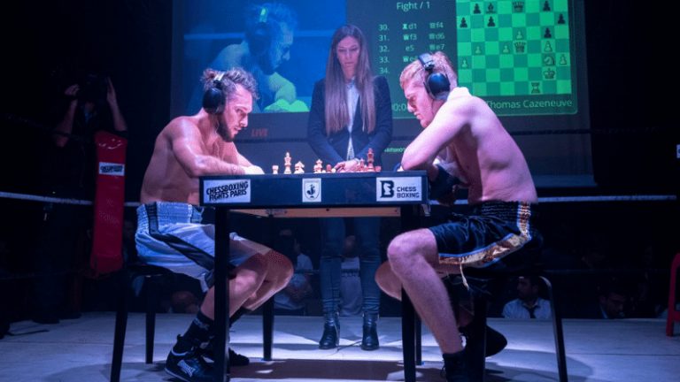 Brains meets brawn Chess Boxing Copyright Nicolas Portnoi Hans Lucas Fighting in Paris