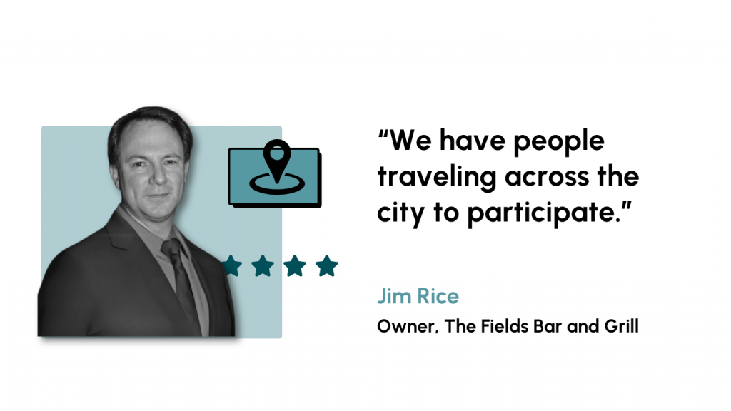 Jim Rice, owner of The Fields Bar and Grill, shares how Trivia Night draws people from across the city.