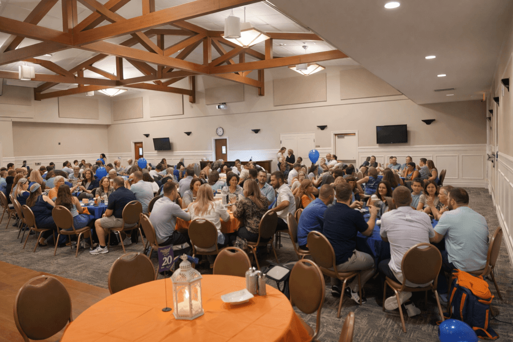 A community group playing at one of Last Call Trivia's private events.